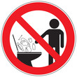 Zeichen Gegenstände in die Toilette werden verboten