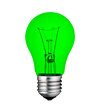 Green Economical Lightbulb Isolated on White Green Economical Lightbulb Isolated on White