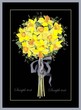Greeting card with a bouquet daffodil.