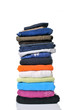 pile of folded clothes on white background pile of folded clothes on white background