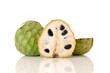 Cherimoya, Custard Apple, on white background