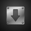 Abstract metal background. Download sign.Vector illustration.