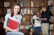 attractive student in university library