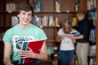 attractive student in university library