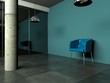 3d Rendering blauer Stuhl