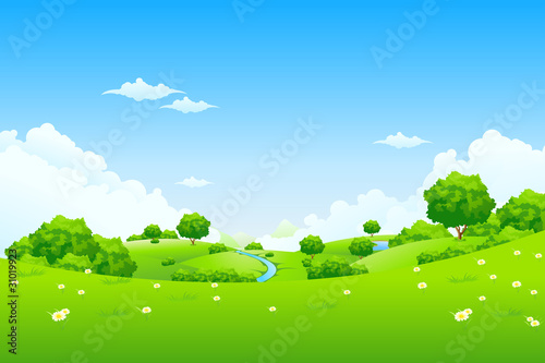 Vector: Green Landscape with trees Green Landscape with trees