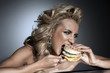 attractive woman with burger