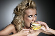 attractive woman with burger