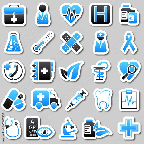 Vector: medicine Blue Stickers medicine Blue Stickers