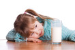 The little girl with a milk glass The little girl with a milk glass