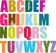 letterpress style alphabet