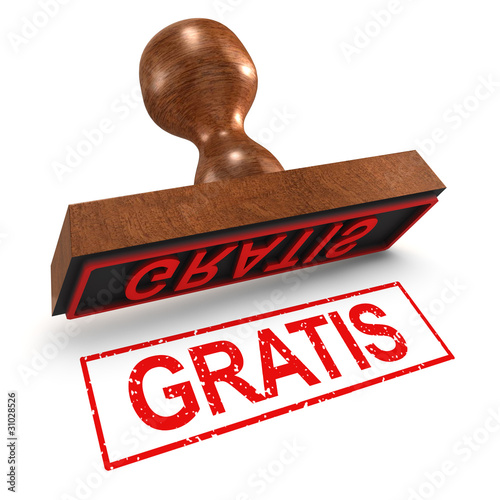 Illustration: 3d Rubber Stamp - "Gratis" 3d Rubber Stamp - "Gratis"