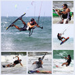 Kitesurfer in action