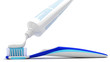 Squeezing toothpaste onto toothbrush