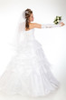 Portrait of the young bride in studio