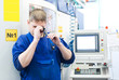 worker measuring detail