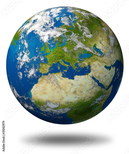 Illustration: Europe map earth planet model Europe map earth planet model