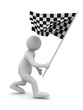 man with flag on white background. Isolated 3D image man with flag on white background. Isolated 3D image