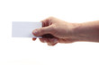 hand holding a card