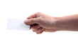hand holding a card