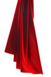 Red satin fabric against white background Red satin fabric against white background