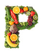 Fruit and vegetable alphabet - letter P Fruit and vegetable alphabet - letter P