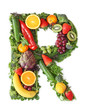 Fruit and vegetable alphabet - letter R Fruit and vegetable alphabet - letter R