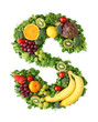 Fruit and vegetable alphabet - letter S Fruit and vegetable alphabet - letter S