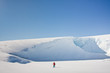 Man moves on skis