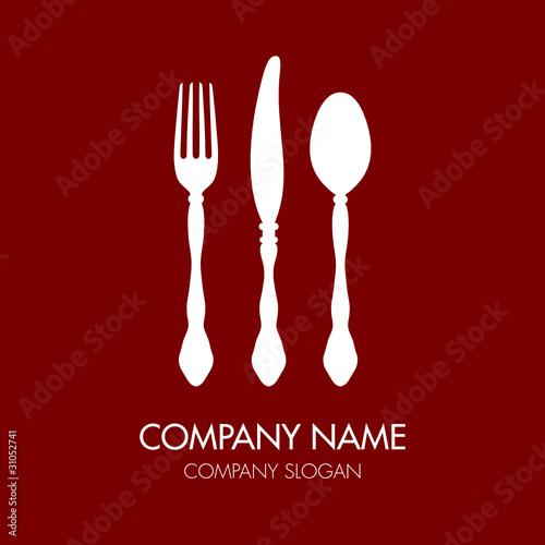 Vektor: Cutlery Company Logo Red Cutlery Company Logo Red