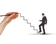 Illustration: young man climbs the ladder young man climbs the ladder