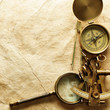 Compass on vintage paper
