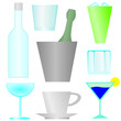 Bottles and glasses Bottles and glasses
