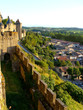 Carcassonne castle overlooking southern French countryside