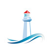 Logo lighthouse on white background # Vector