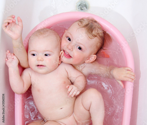 Photo: beauty baby girls in bath beauty baby girls in bath