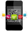 Smartphone QR Code 5 Coloured Icons Shopping