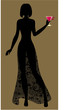 silhouette of Lady with a cocktail