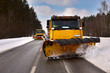 Snowplow vehicle working Snowplow vehicle working