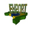 Export text made of containers on Brazil map flag illustration