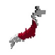 Japan map flag made of containers illustration
