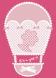 Baby pink card announcement with hot air-balloon and flower
