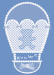 Baby blue card announcement with hot air-balloon and teddy bear