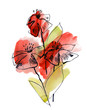 Abstract painted floral background