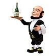 Kellner mit Sekt