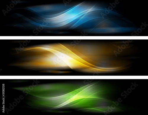 Vektor: Abstract glowing banners collection Abstract glowing banners collection