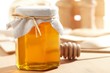 Honey with wood stick