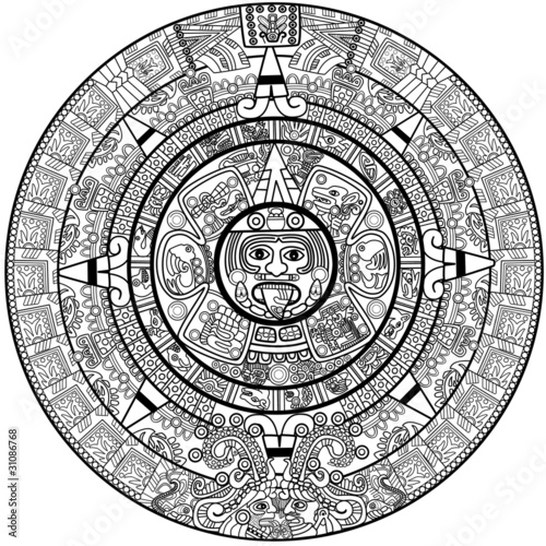 Vektor: Vector Maya calendar Vector Maya calendar