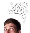 male adult has way too many questions in his head