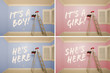 Maternity Series of Pink And Blue Empty Rooms